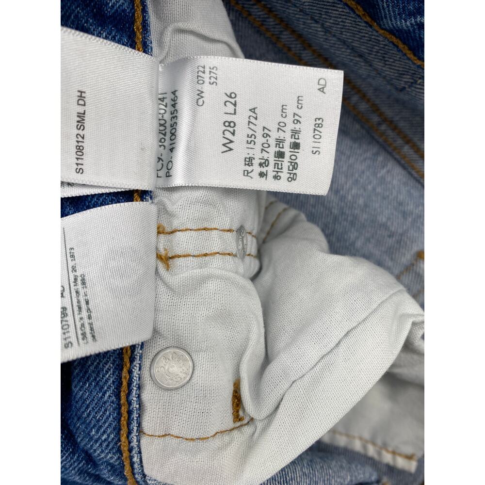 Vintage Levi’s 501 Jeans W28 L26 Distressed Button Fly Cropped Blue - Picture 7 of 11